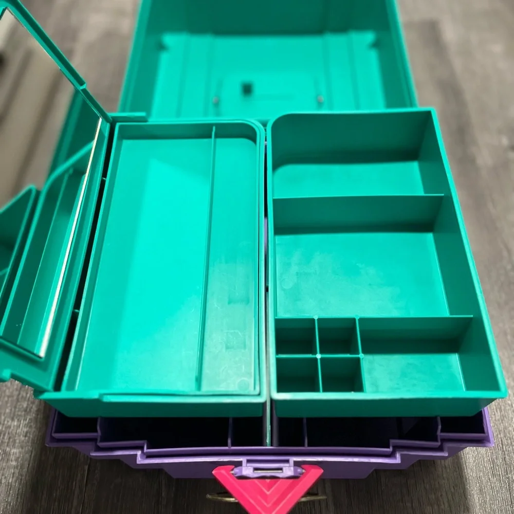 Teal and Purple Makeup Organizer